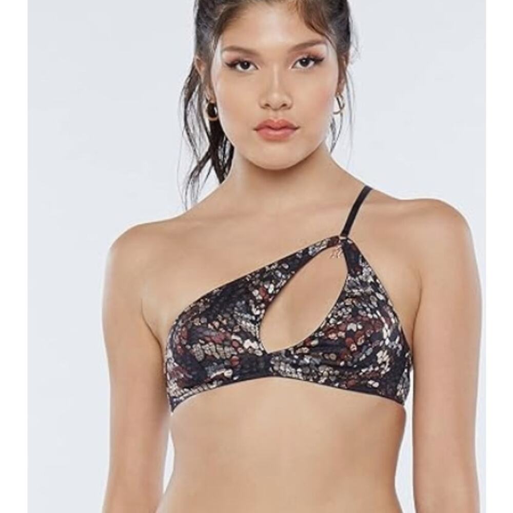 Savage X Fenty Cold Hearted Snake Asymmetrical Lace Bralette Plus Size 3X
